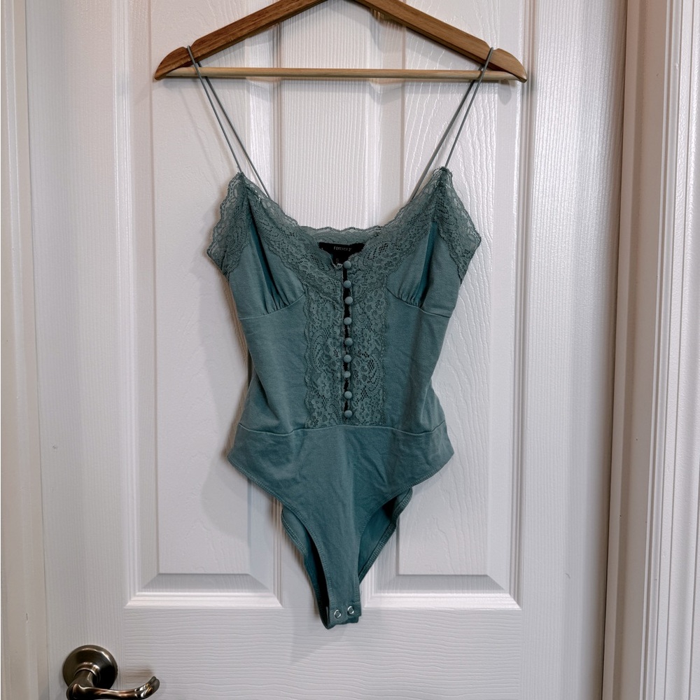 Forever 21 Bodysuit blue green size S